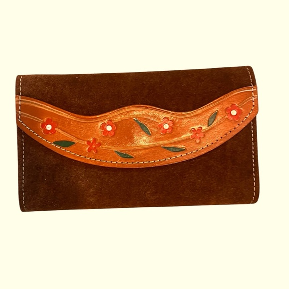 Vintage Suede & Leather Wallet | Handcrafted in Brazil - Picture 1 of 15